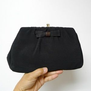 vintage Harry Levine black clutch bag